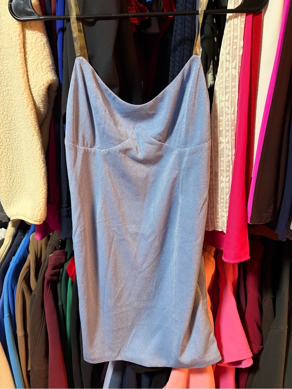 Tiger Mist Shimmer Slip Dress - Light Blue